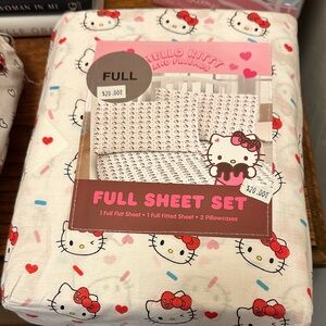 Hello Kitty Full Sheet Set - White and Pink